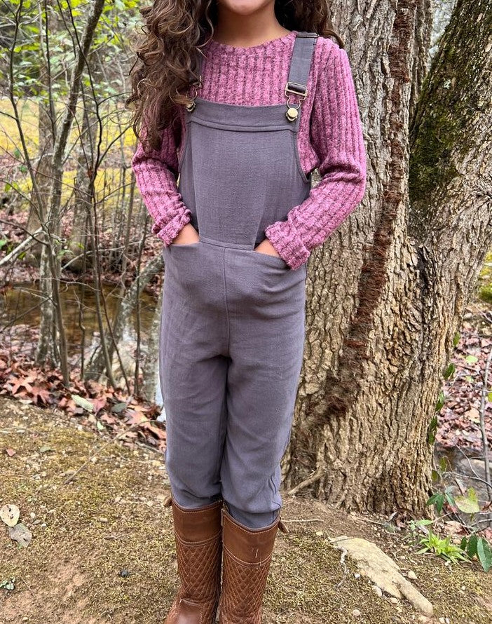 Girls Emma Overalls in Slate