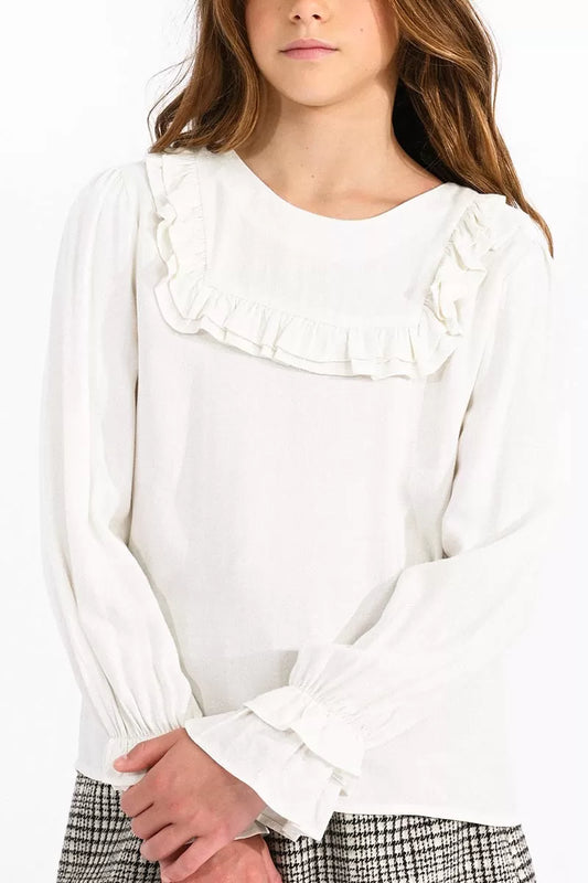 Girls Front Flounce Bib Shirt