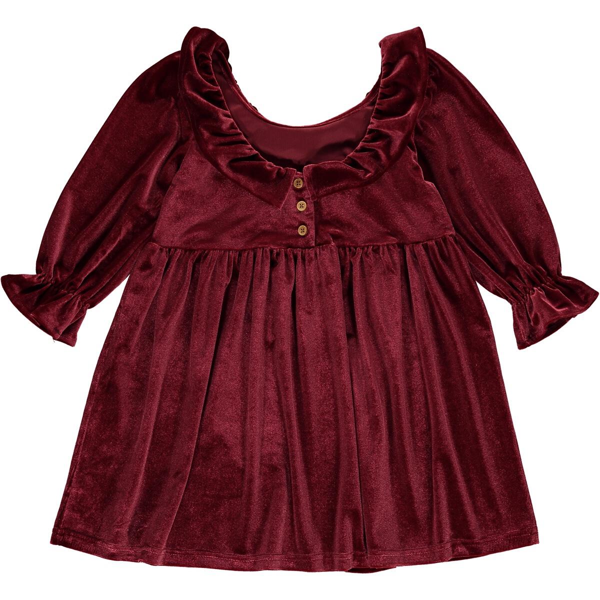 Girls Milly Dress in Maroon