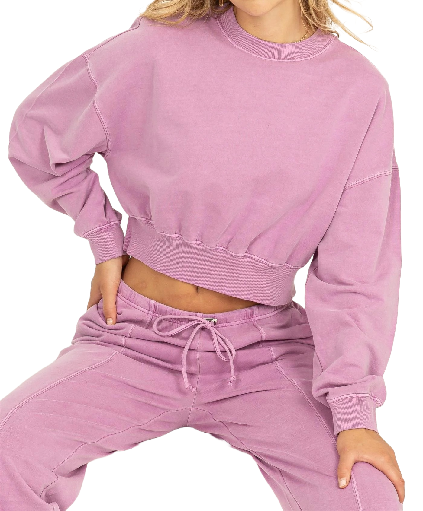Thoughts of you Mock Neck Cropped Sweatshirt