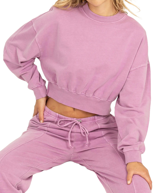 Thoughts of you Mock Neck Cropped Sweatshirt