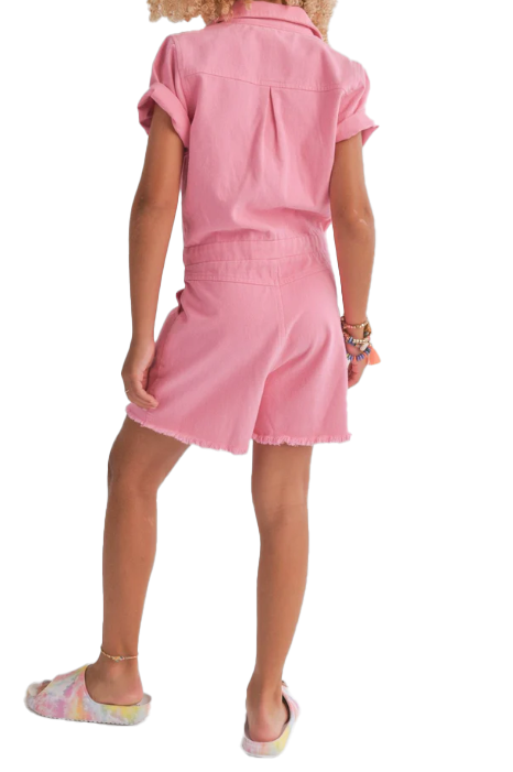 Girls Sweet Pea Romper in Pink