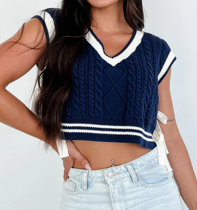 Side Tie Sweater Vest