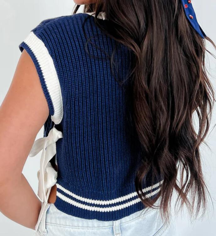Side Tie Sweater Vest