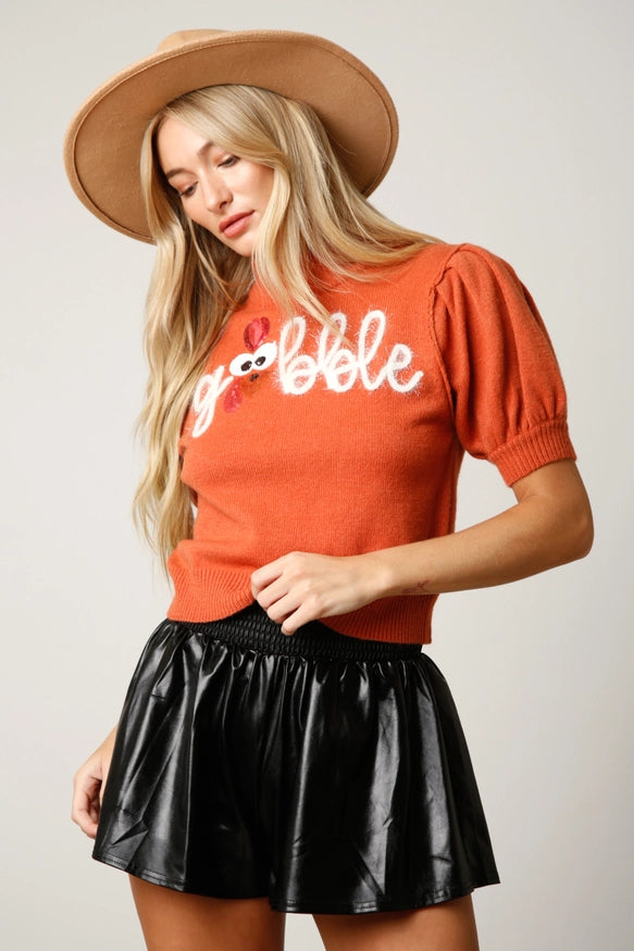 Wide Waist Band Metallic Skort