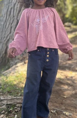 Girls Hayden Wide Leg Pants in Blue