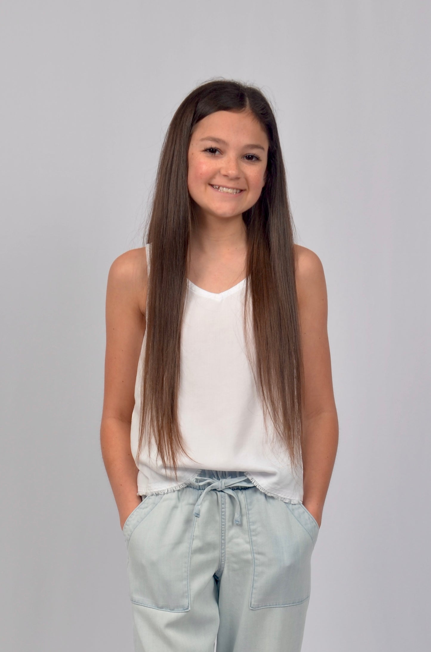 Girls Side Button Tank