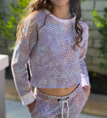 Paper Flowers Snake Print Sweatshirt snakeprint