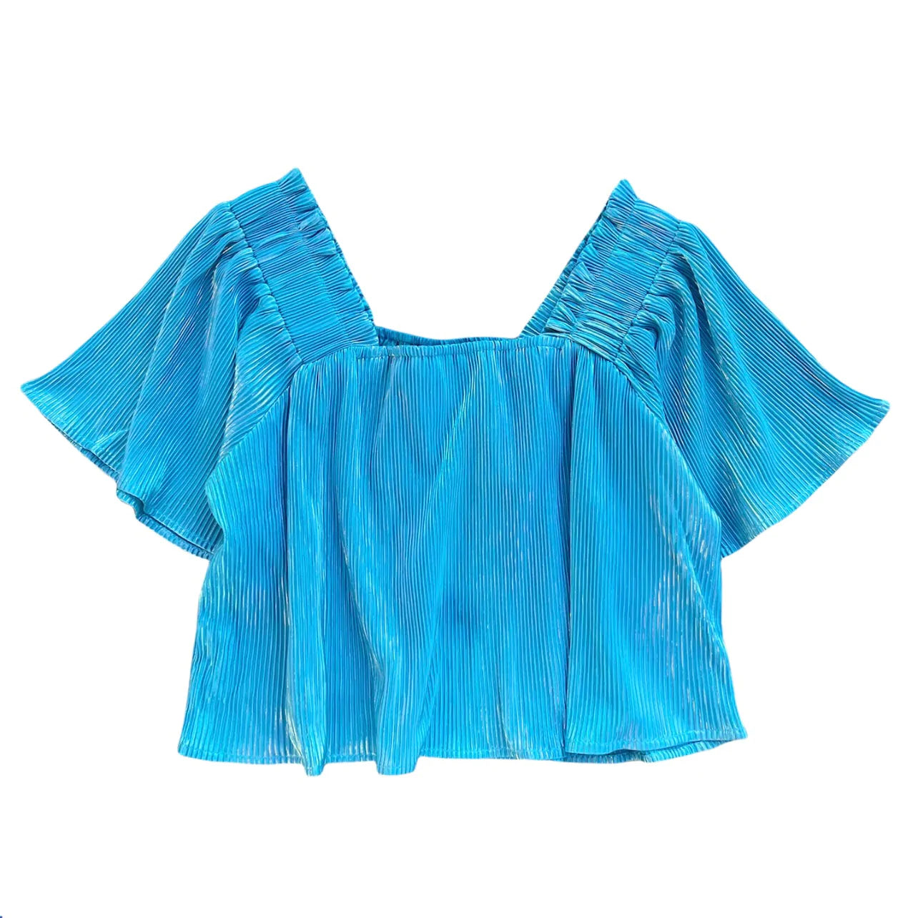 Girls Pleat Flutter Top in Multiple Colors