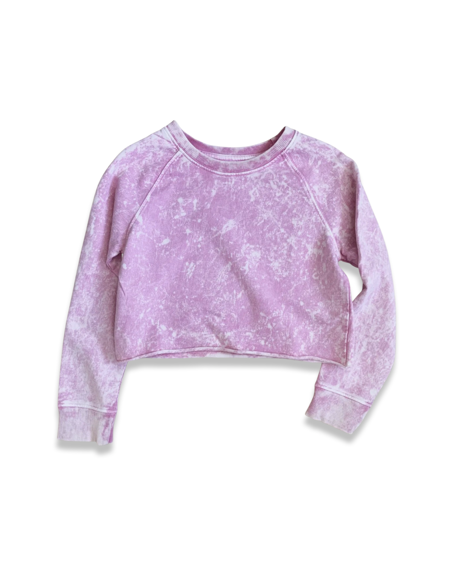 Girls Raw Edge Crop Sweatshirt | Sea Pink
