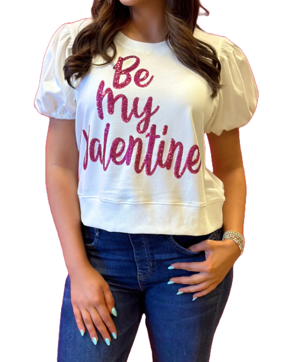 Be My Valentine Puff Sleeve Top