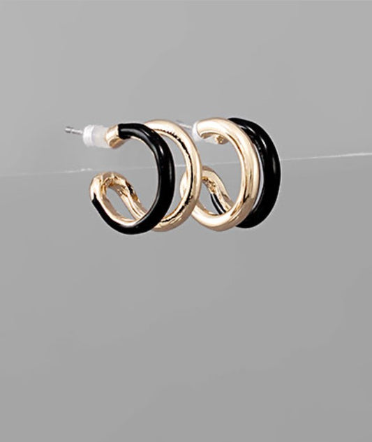 Black and Gold Double Color Coated Metal Hoops