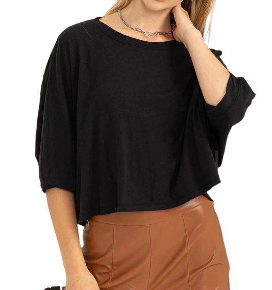 Flirty Flair Relaxed Batwing Sleeve Top