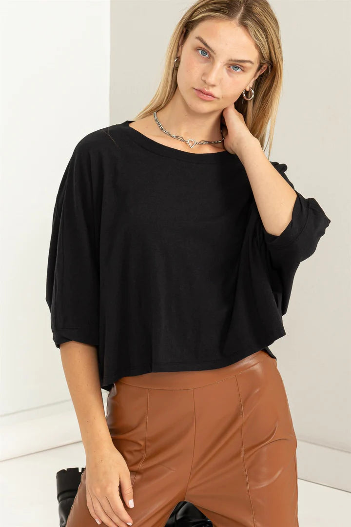 Flirty Flair Relaxed Batwing Sleeve Top