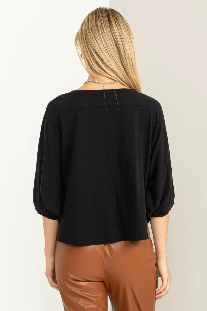 Flirty Flair Relaxed Batwing Sleeve Top