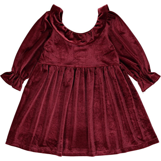 Girls Milly Dress in Maroon