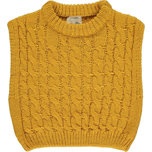 Girls Ruth Sweater Vest in Gold