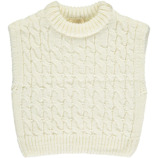Girls Ruth Sweater Vest in Ivory