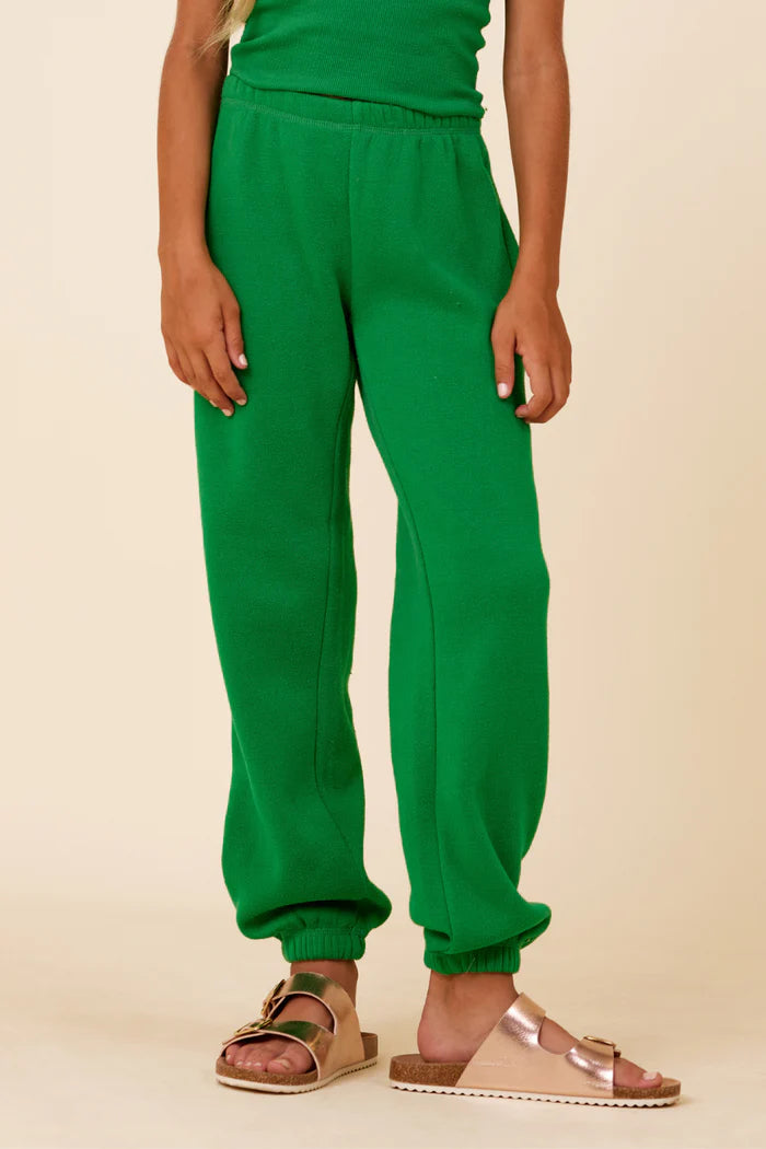 Girls Kelley Green Slit Pocket Jogger