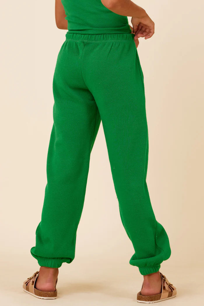 Girls Kelley Green Slit Pocket Jogger