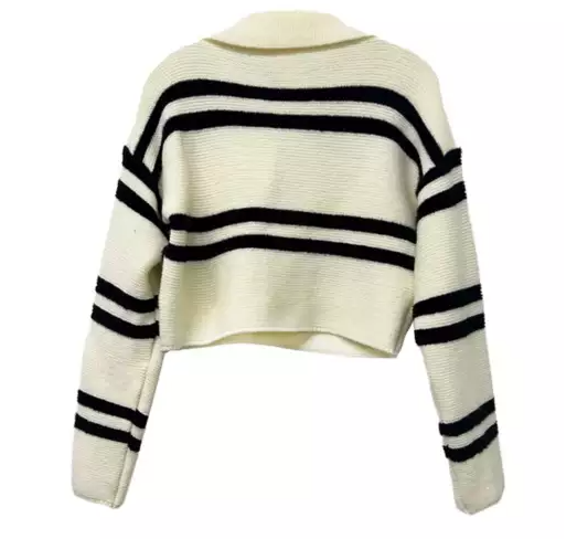 Girls Love Daisy Polo Stripe Pullover Sweater