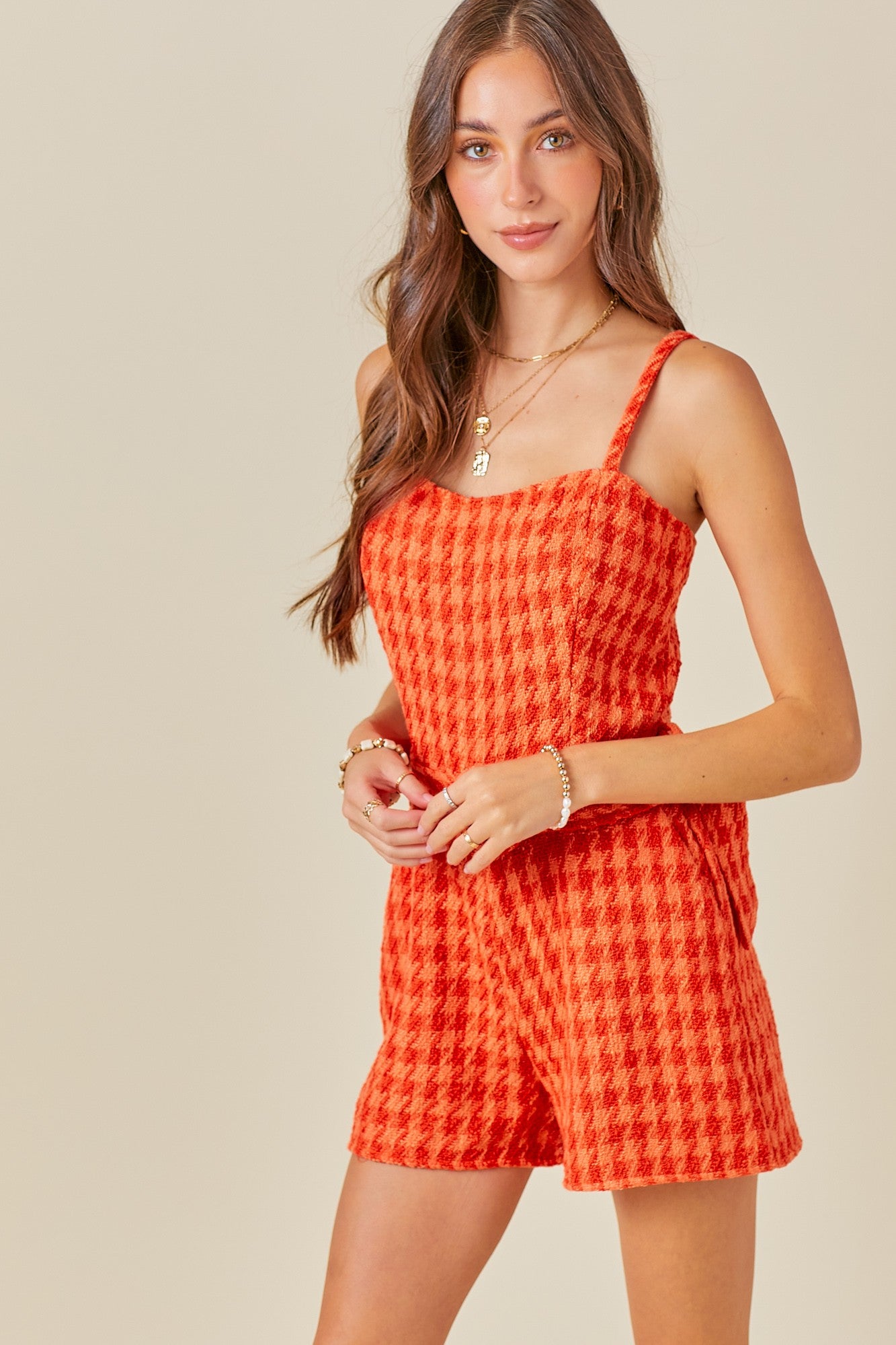 Two-Toned Tweed Romper