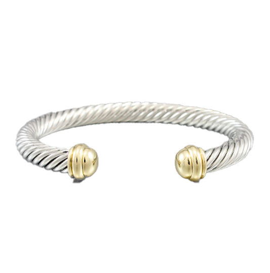 DY Inspired Two Tone Cable Bracelet
