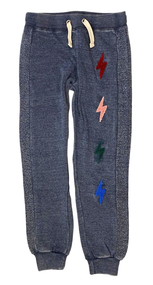 Girls Vintage Havana Navy Patch Bolt Sweatpants