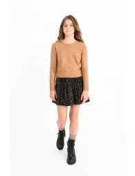 Girls Knitted Sweater with Iridescent Mesh