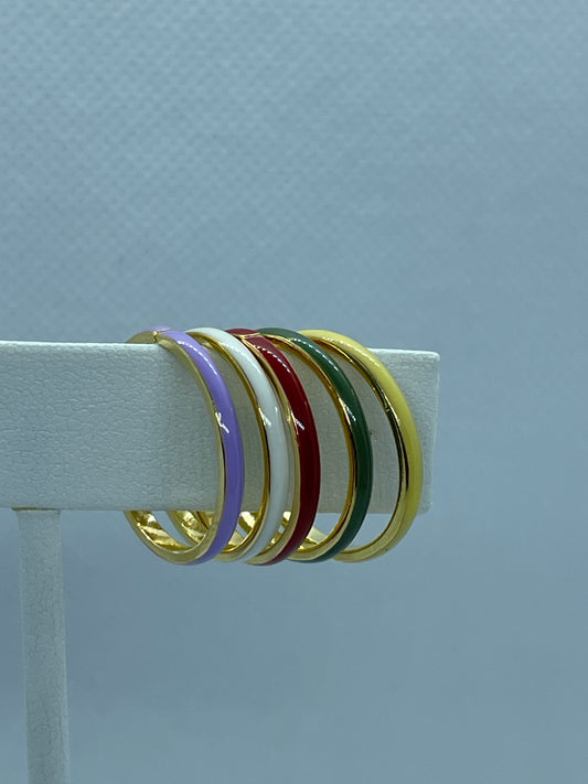 Thin Colored Rings Adjustable
