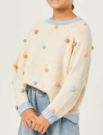 Girls Pom Pom Sweater Top