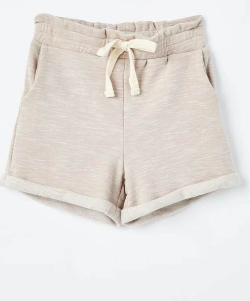 Girls Rolled Heathered Knit Shorts