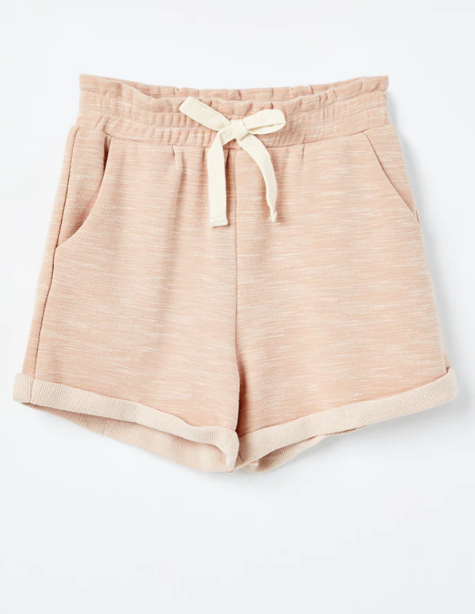 Girls Rolled Heathered Knit Shorts