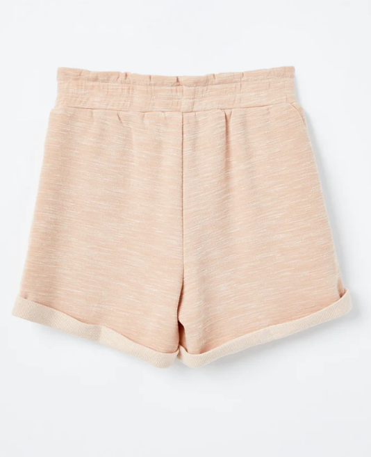 Girls Rolled Heathered Knit Shorts