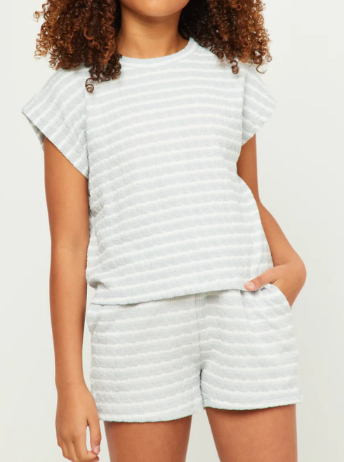 Girls Textured Stripe Sleeveless Top