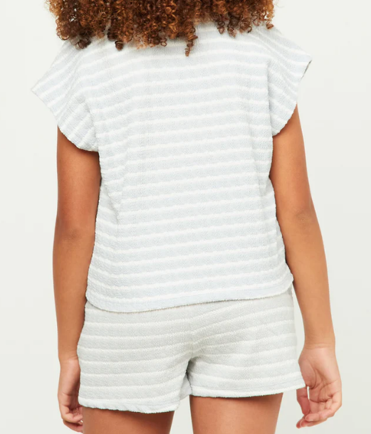 Girls Textured Stripe Sleeveless Top