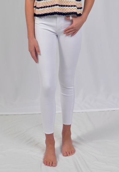 Girls Diane Mid Rise Skinny Jeans with Fray