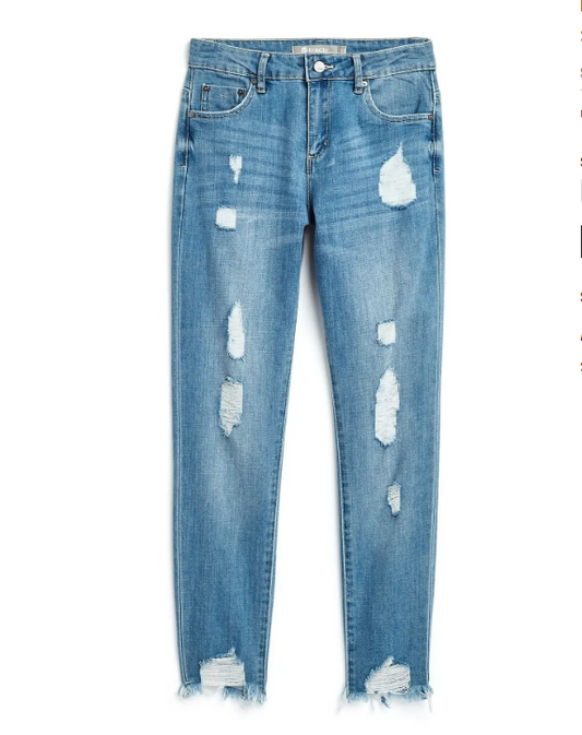 Girls High Rise Distressed Weekender Jeans