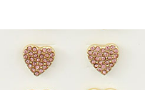 Pink Crystal Heart Earrings