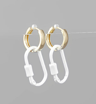 Lock and Hoop Earrings in Multiple Colors