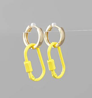 Lock and Hoop Earrings in Multiple Colors