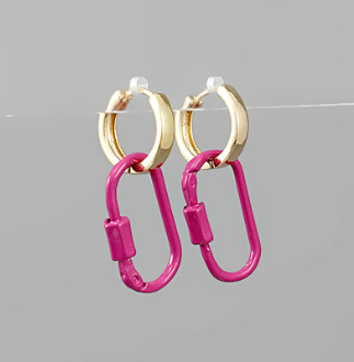 Lock and Hoop Earrings in Multiple Colors