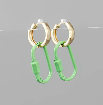 Lock and Hoop Earrings in Multiple Colors