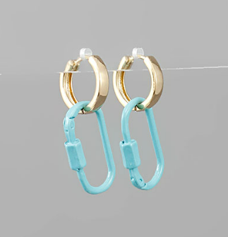 Lock and Hoop Earrings in Multiple Colors