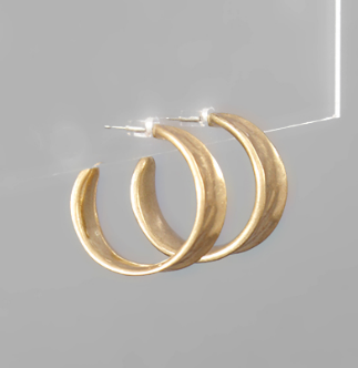 Textured Hoop Earrings in Gold or silver