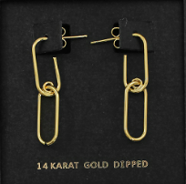 Paperclip Drop Earrings in Gold or Silver