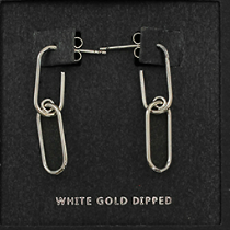 Paperclip Drop Earrings in Gold or Silver