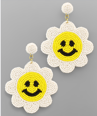 Smiley Bead Earrings in Multiple Colors