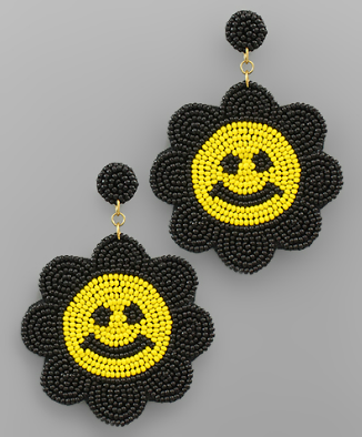 Smiley Bead Earrings in Multiple Colors