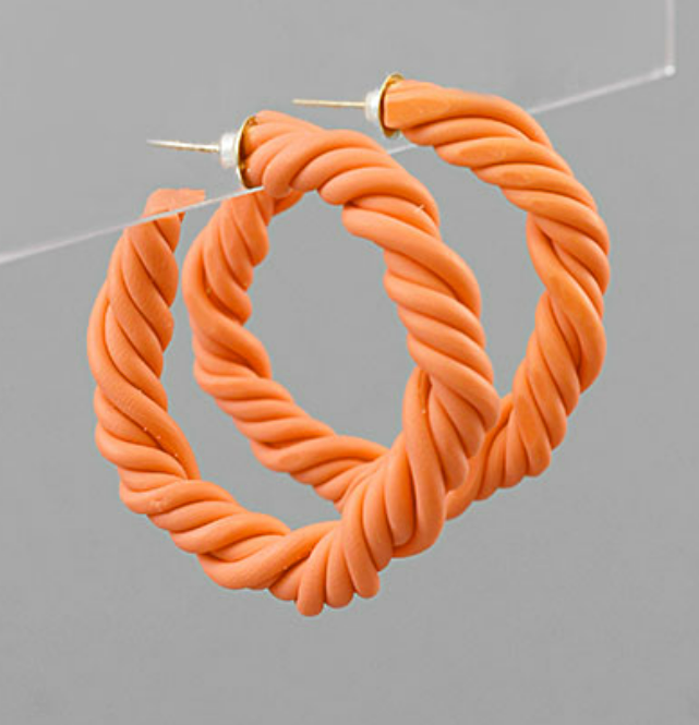 Polymer Hoop Earrings in Multiple Colors